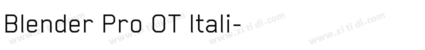 Blender Pro OT ltali字体转换